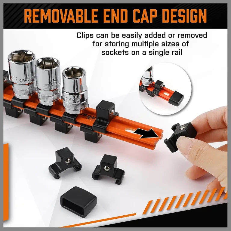 6-Piece Double-Sided Socket Organizer — keep shallow and deep sockets together