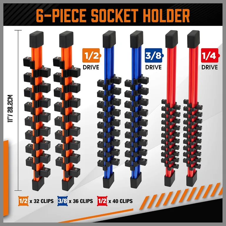 6-Piece Double-Sided Socket Organizer — move an organized group