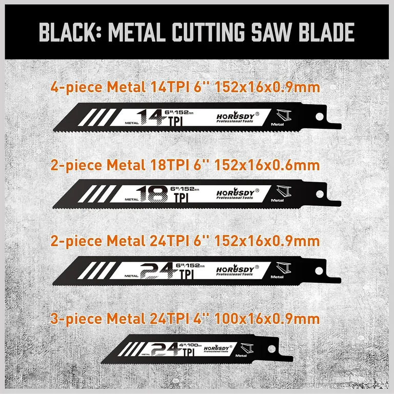 40-Piece Reciprocating Saw Blade Set — match length and tooth pitch
