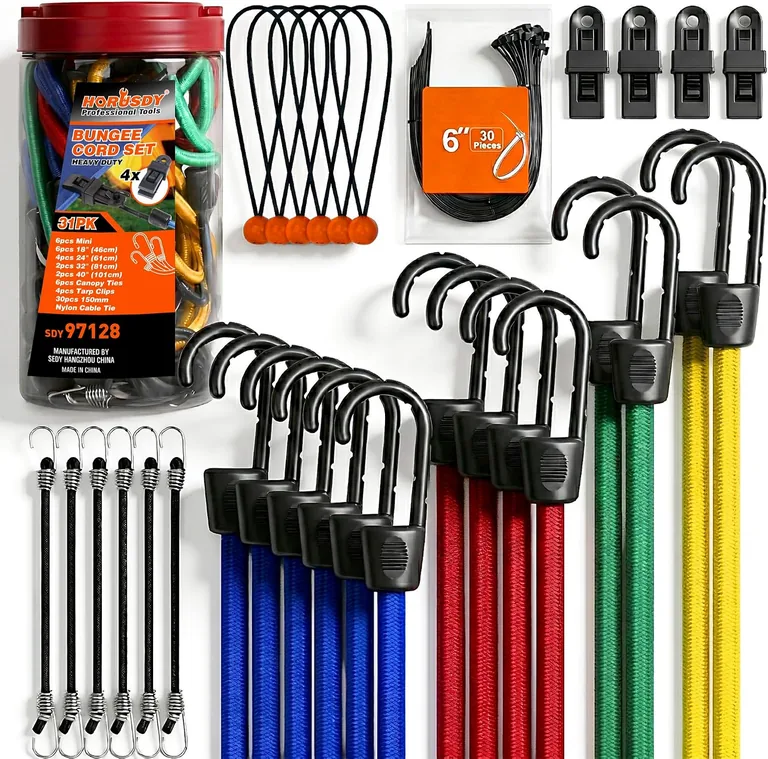 31-Piece Bungee Cord Assortment