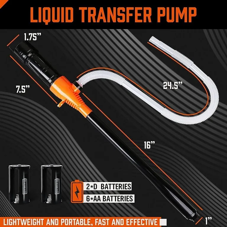 Battery-Powered Liquid Transfer Pump — check liquid compatibility first