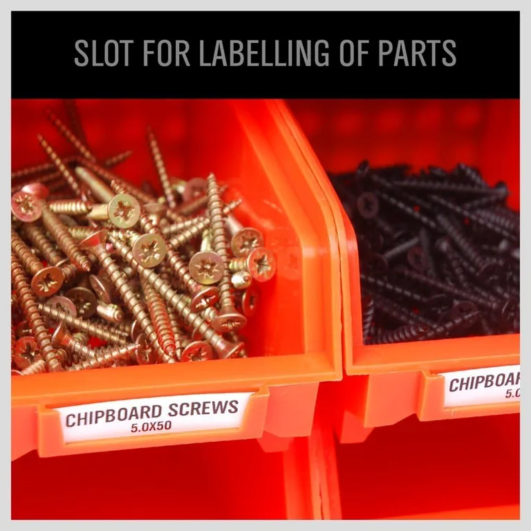 30-Bin Wall-Mounted Parts Rack — a place for each kind of part