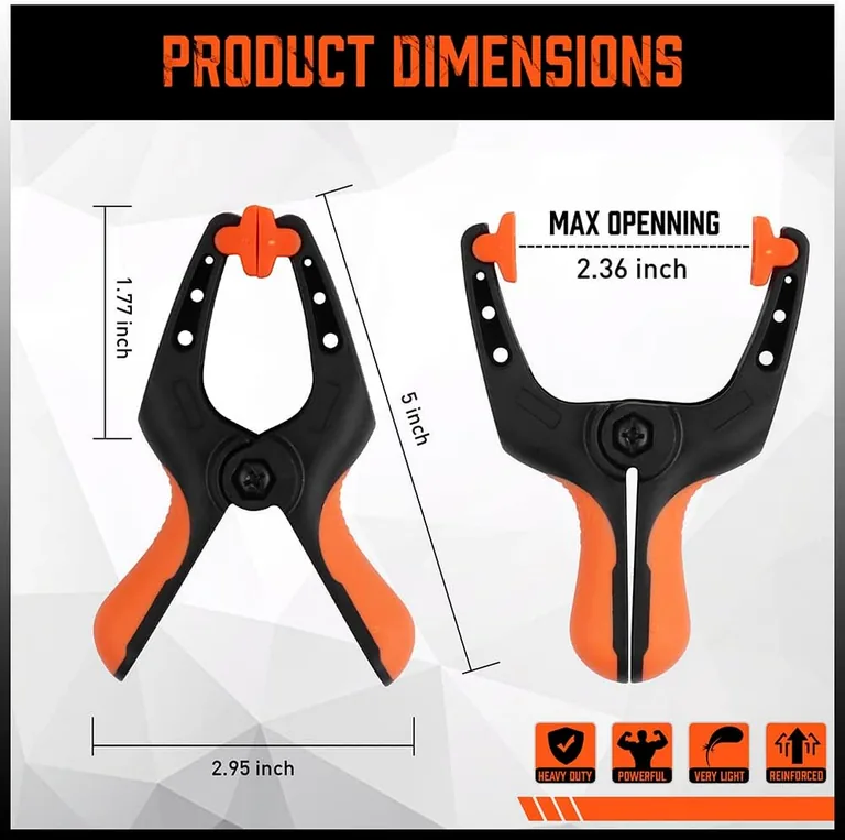 8-Pack 5-Inch Spring Clamps — spread the holding points
