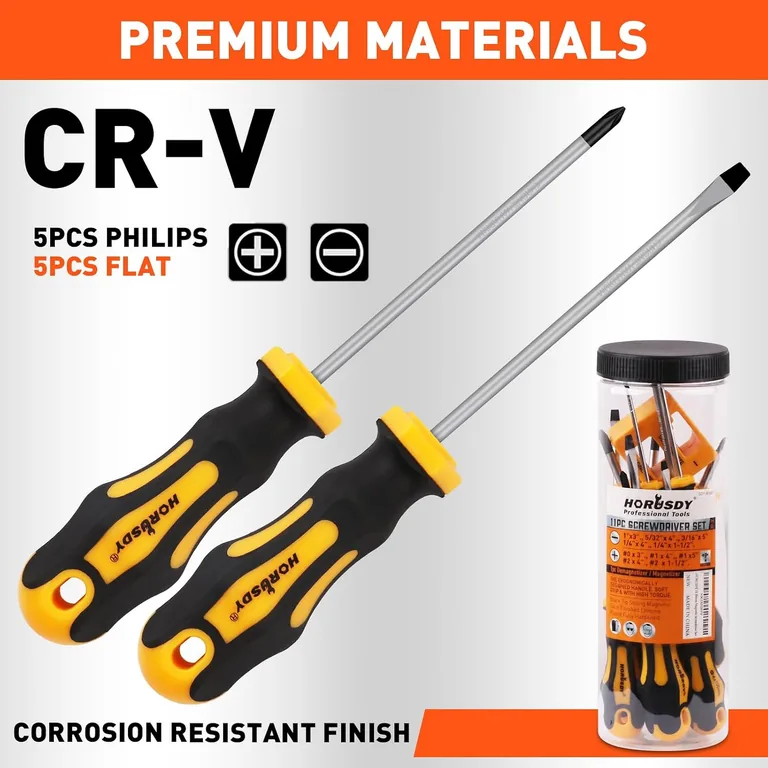 11-Piece Magnetic Screwdriver Set — match the tip to the screw