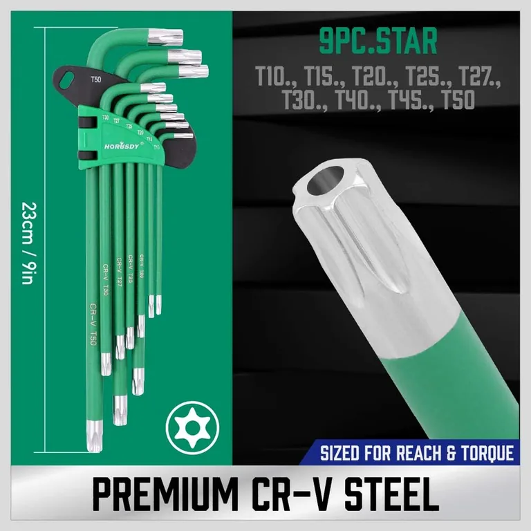 37-Piece Hex & Star Key Set — choose a working end for the access